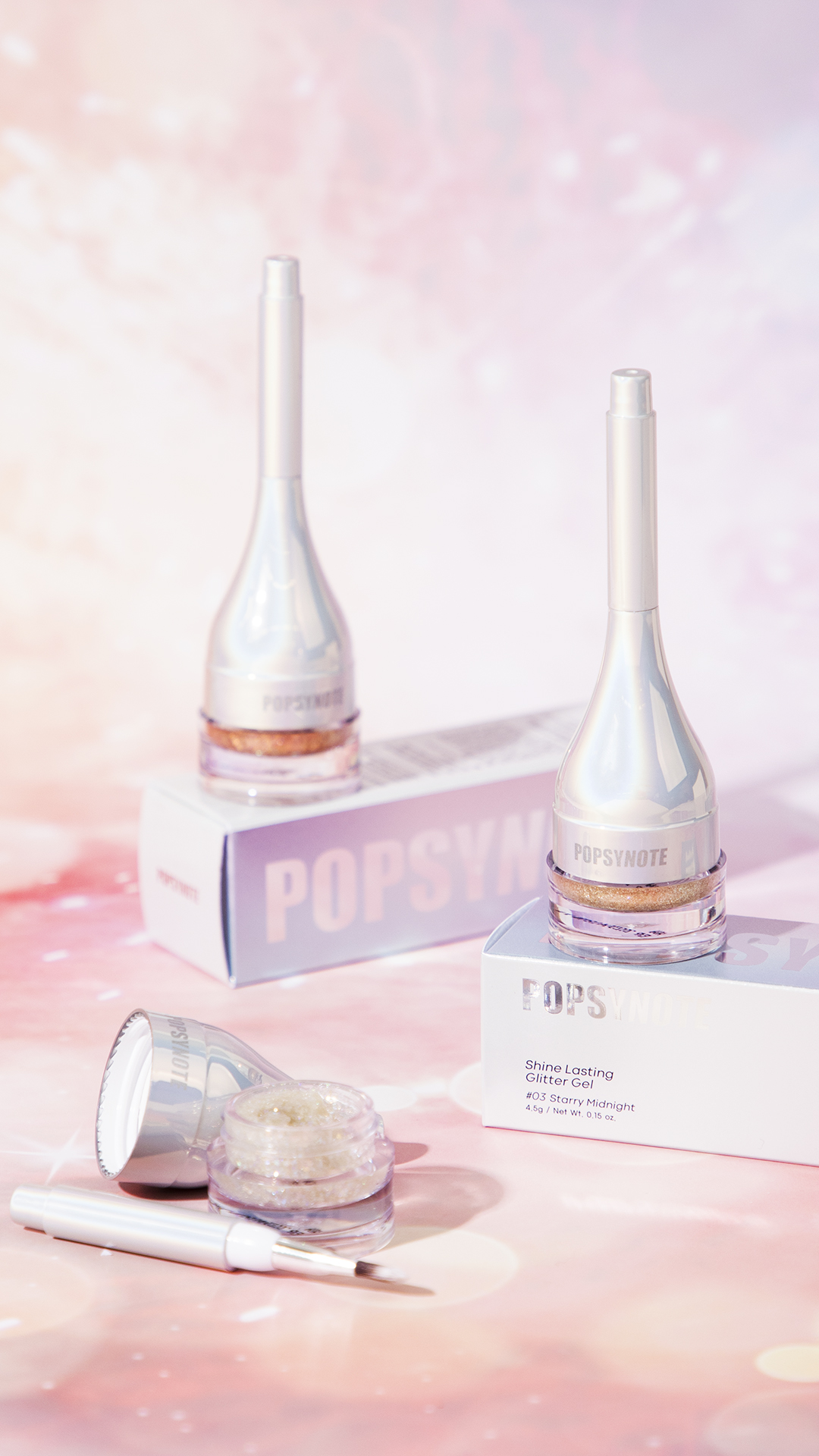POPSYNOTE Shine Lasting Eye Glitter Gel, Strong Waterproof, 3 Colors