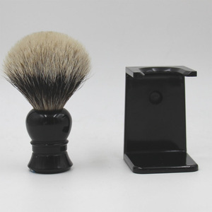 Private label Badger Hair Shaving Brush with drip stand, plastic drip stands shaving