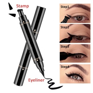 Private label Eyeliner Pencil Long Lasting Black Color Eye liner Liquid Stamp 2 in 1 Eyeliner For Eye Makeup