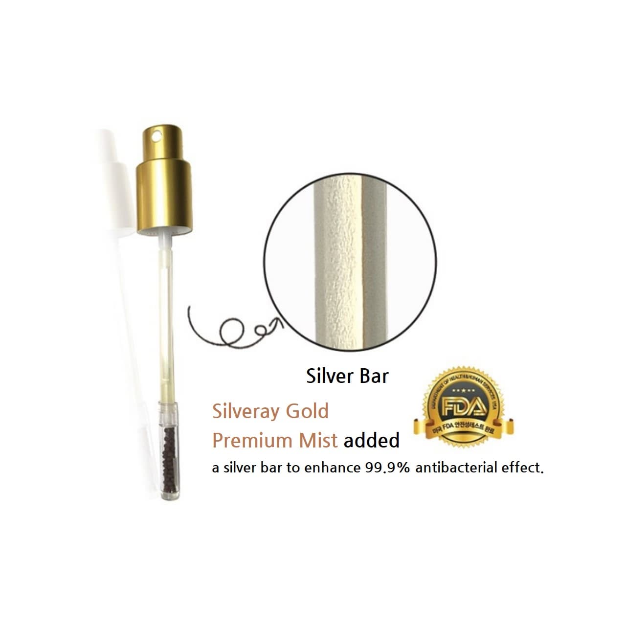 Silverex Sarah Silveray 2 Premium Gold Silver Ion Mist 50ml for Sterilization and Moisturizing