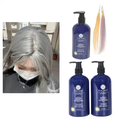 Wholesale Bulk Purple Silver Color Shampoo Private Brand No Yellow Perm