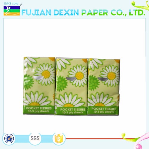 Wholesale Customized Hand Towel Tissue Paper Small Travel Pack Soft Facial 3 Ply Pocket Paper