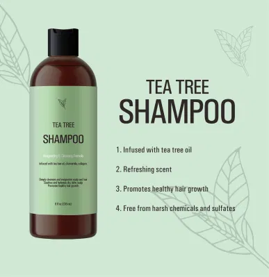 Wholesale OEM Natural Tea Tree Shampoo Soothes and Moisturizes Hair Private Label