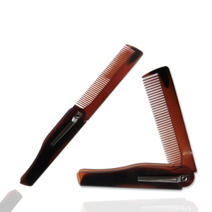 Wholesale portable plastic folding comb men beard pocket comb