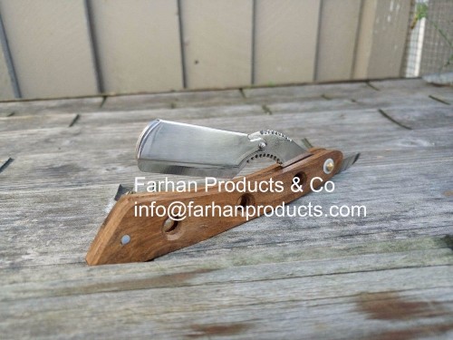 wood handle stainless steel shaving razor/ barber salon razor