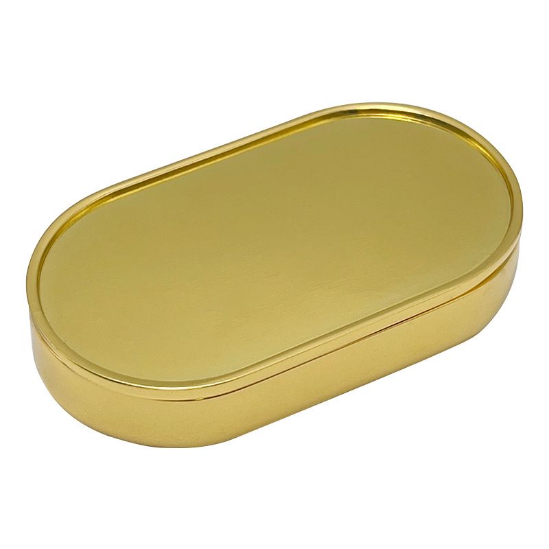 DIY Luxury Gold Color Metal Zinc Alloy Rotating Sliding Opening Oval Shaped Scented Balm Jar
