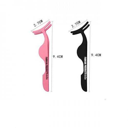 2 PCS Pink and Black Stainless Steel False Eyelashes Applicator Eyelash Extension Tweezers Remover Clip Nipper Makeup Tools