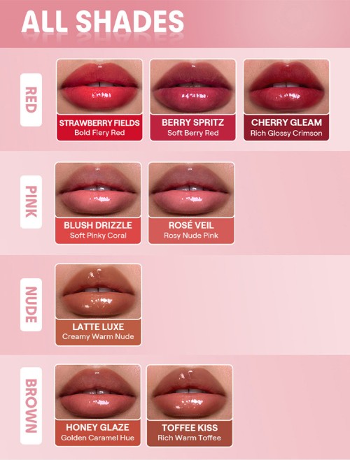 Manufacturer 8 Colors Water Glossy Moisturizing Hydrating Lip plumping peptides Small Quantity Support Private Label Lip Gloss