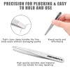 3PCS Professional Stainless Steel Slant Tip and Point Eyebrows Ingrown Hair Facial Hair Blackhead and Lash Extension (Sliver)