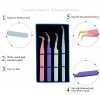 Set of 4 Diamond Grip Eyelash Extensions Tweezers Japanese Stainless Steel Lash Tweezer (Combination) BY FARHAN PRODUCTS & Co