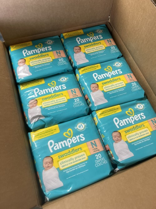 Pampers Swaddlers Diapers Size Newborn 12 Pack (20 in each) 240  (Up To 10lbs)