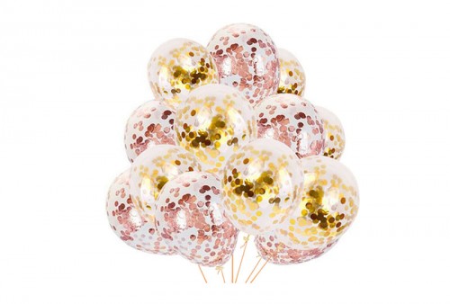 Gold confetti balloons