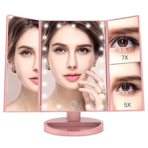 1X/5X/7X Magnification Standing Desktop Cosmetic Trifold Vanity 21 Lighted Makeup Mirror LED