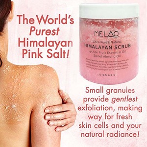 340g natural pink Himalayan organic body exfoliating whitening salt scrub