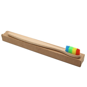  New Products Rainbow Color Soft Medium Bristle Bamboo Toothbrush With Private Label