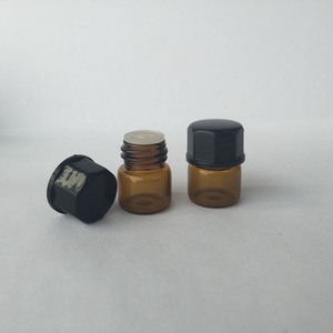 amber color empty 1ml(1/4 dram) essential oil bottle with stainless steel roller ball for cosmetics packaging
