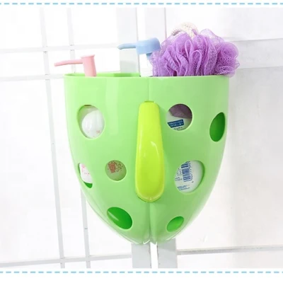 Bathroom Plastic Scoop Drain Storage Hanging Basket for Baby Bath Toys