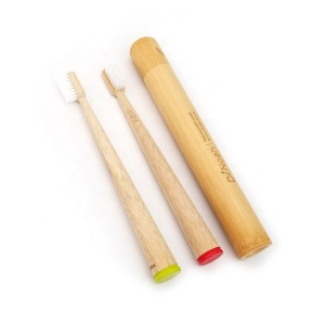 [BT27+BC01] Bamboo Toothbrush with Bamboo Case 100% Biodegradable Bamboo Toothbrush Kit