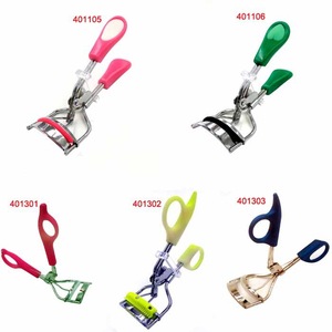 Colorful plastic handle eyelash curler with silver metal part