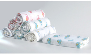 cute elephant muslin cloth 70cm *70cm baby diaper /nappy manufactort factory in china