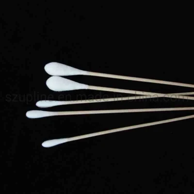 Factory Wholesale Disposable Bamboo Wooden Stick Cotton Swab Single Head