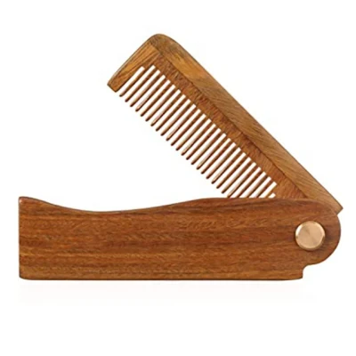 Green Sandalwood Folding Wood Comb Pocket Size Hair and Beard Fold Wooden Comb