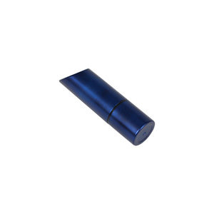 matte blue plastic lipstick tube with screw cap