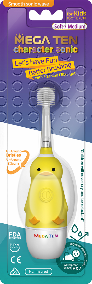 MEGA TEN Kids toothbrush Duck single pack(Soft, Medium) 