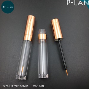 Metallic Silver Rose Gold Plastic Round Stock Empty Lip Gloss Bottle Eyeliner Container Mascara Tube