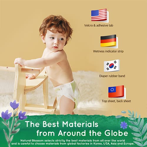 Natural Blossom Baby Diapers Size 3 (13-24lbs) 28 Count