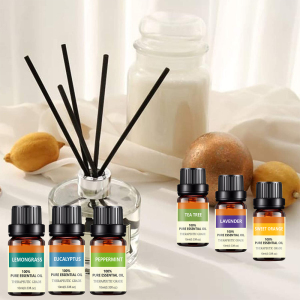 natural defuser fragrance frankincense jasmine lemongrass young living lemon peppermint private label 10ml essential oils set