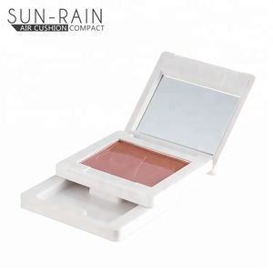 OEM square white blusher eye shadow cosmetic packaging empty compact powder case