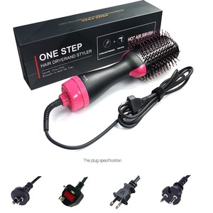 One Step Hair Dryer & Volumizer Hot Hair Straightener Curler Comb Hair Dryer Brush 3-in-1 negative ion Straightening Brush Salon