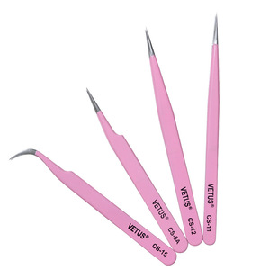 Pink Eyelash Extension Tweezers eyebrow tweezers