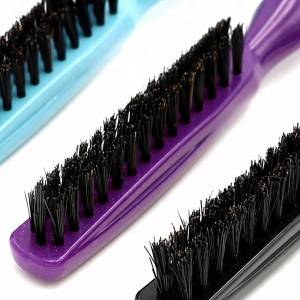 Plastic Curved Handle Bristle Hair Magic Styling Tools Wig Fluffy Hairbrush Teasing Comb