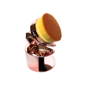 Round Stamp Seal Shape rose gold luxury 3D makeup brushes foundation brush