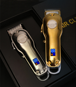 Silver Gold Kemei 1986 Hair Trimmer High Quality Professional Rechargeable Cordless LCD Haircut Machine