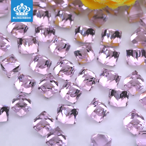 wholesale various colors 4mm&6mm&8mm&10mm cube glass stone beads for nail art