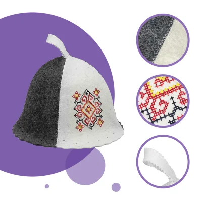 Wool Felt Sauna Hat Vaporarium Hat Japanese Russian Banya Hat for Men Women Bath Accessories