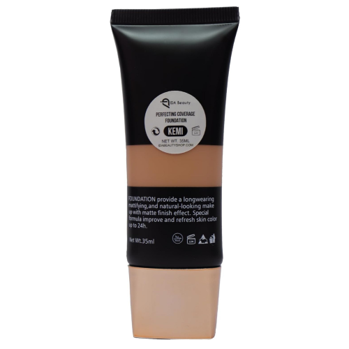 IDA Beauty Glam It! Liquid Foundation | Full Foundation Coverage, Matte Finish, Long-Lasting, Lightweight | Vegan, Halal, Cruelty-Free (Kemi, 35ml)