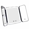 Luxury Tri-fold Portable Rechargeable LED Makeup Mirror With 1X/3X/7X Magnifications