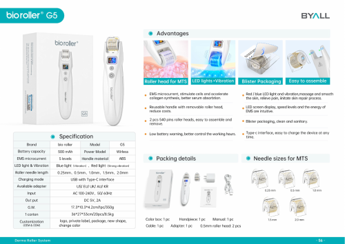 Bioroller G5 LED EMS Microneedling Roller Wholesale
