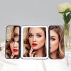 Luxury Tri-fold Portable Rechargeable LED Makeup Mirror With 1X/3X/7X Magnifications