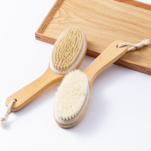 Hot Selling Wood Body Brush Natural Dry Brushing Dead Skin Exfoliation Lymphatic Drainage Bath Cleaning Brush