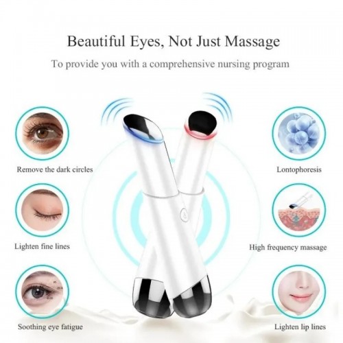 High Frequency Red & Blue Light Eye Massager Wand Vibration Heated Eye Care Device