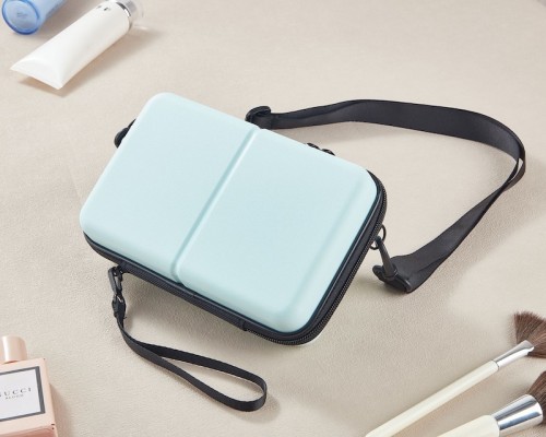 Travel Portable 8-Inch Pink Color Hard-Shell PP Cosmetic Bag Makeup Case