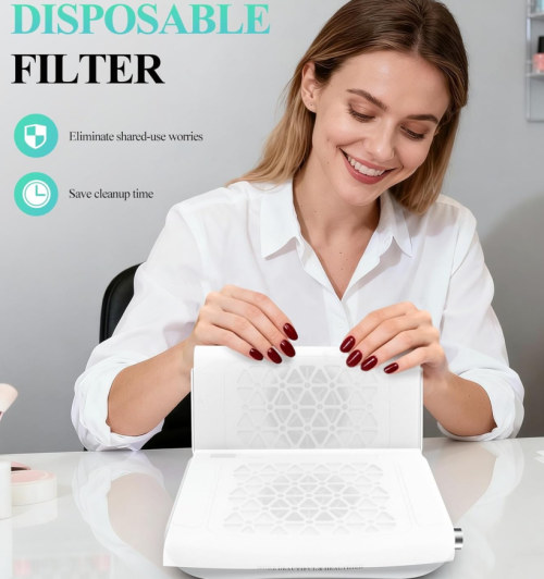 2 in 1 foldable quiet nail dust collector 4500RPM powerful suction dual-turbo nail dust collector