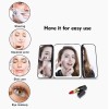 Luxury Tri-fold Portable Rechargeable LED Makeup Mirror With 1X/3X/7X Magnifications