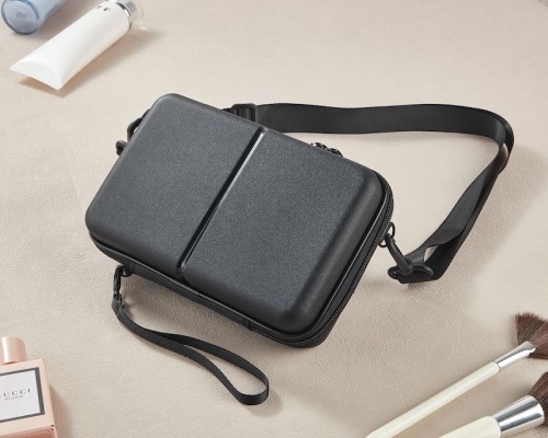 Travel Portable 8-Inch Pink Color Hard-Shell PP Cosmetic Bag Makeup Case