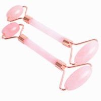 Natural Rose Quartz Facial Roller – Dual-Ended Jade Massage Roller for Skincare, Face Lifting & Relaxation